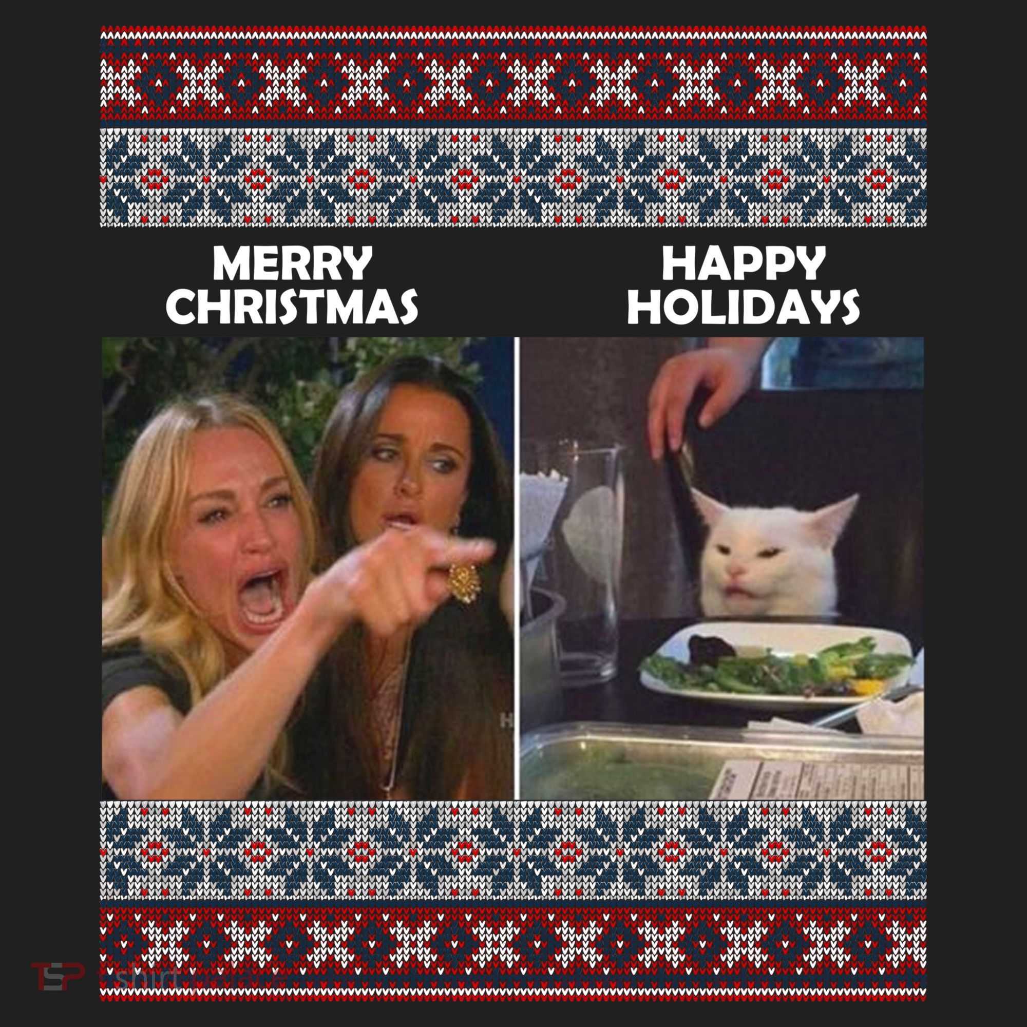 Yelling Cat Meme Christmas Sweater Funny Tumbler