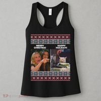 Yelling Cat Meme Christmas Sweater Funny Women's Tank Top thumb 3