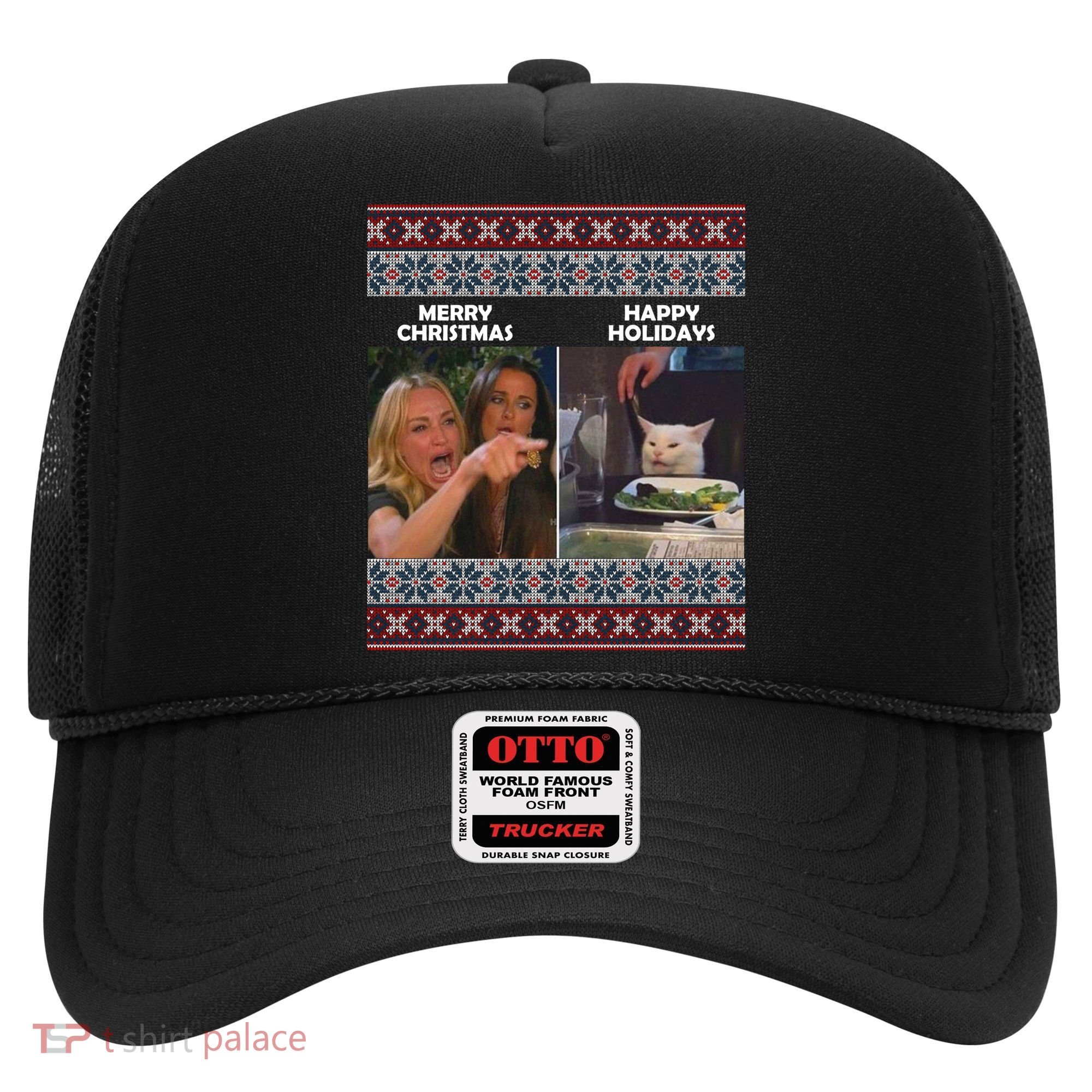 Yelling Cat Meme Christmas Sweater Funny Hat