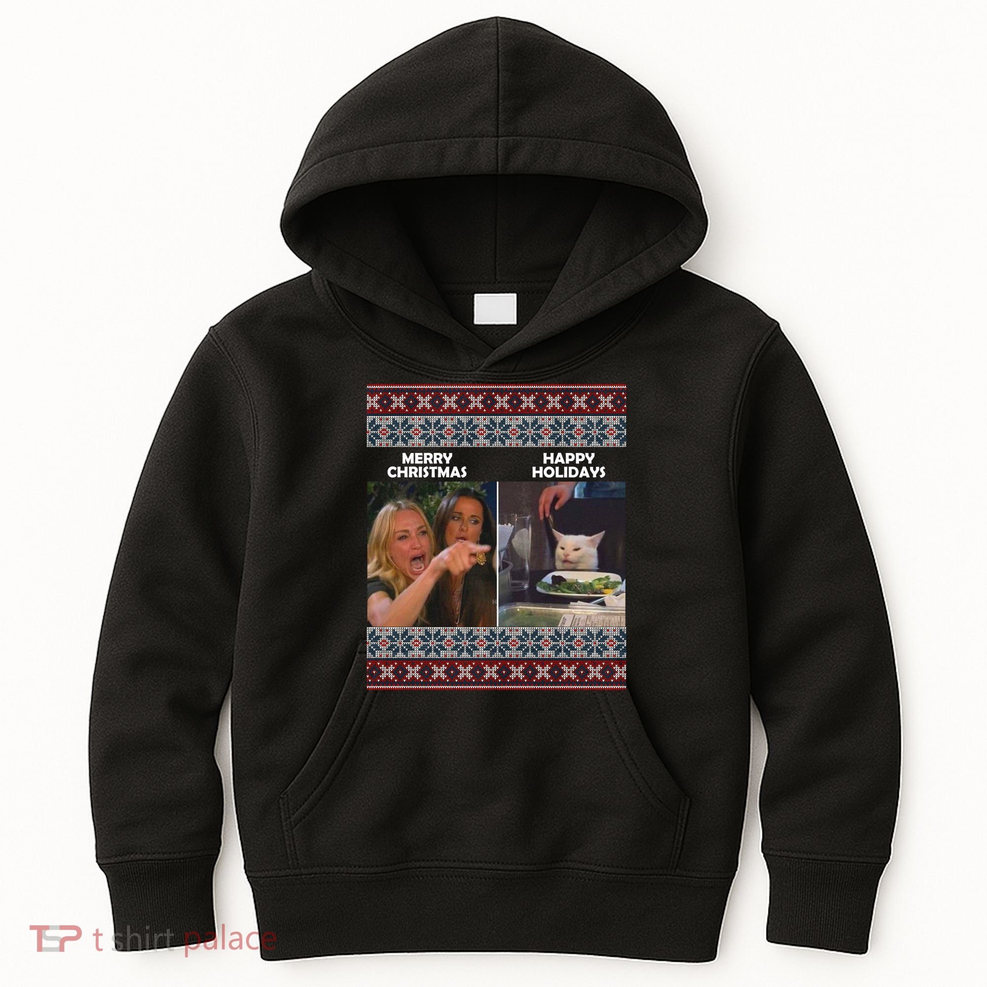 Yelling Cat Meme Christmas Sweater Funny Kids Hoodie