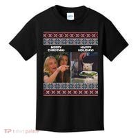 Yelling Cat Meme Christmas Sweater Funny Kids T-Shirt thumb 0