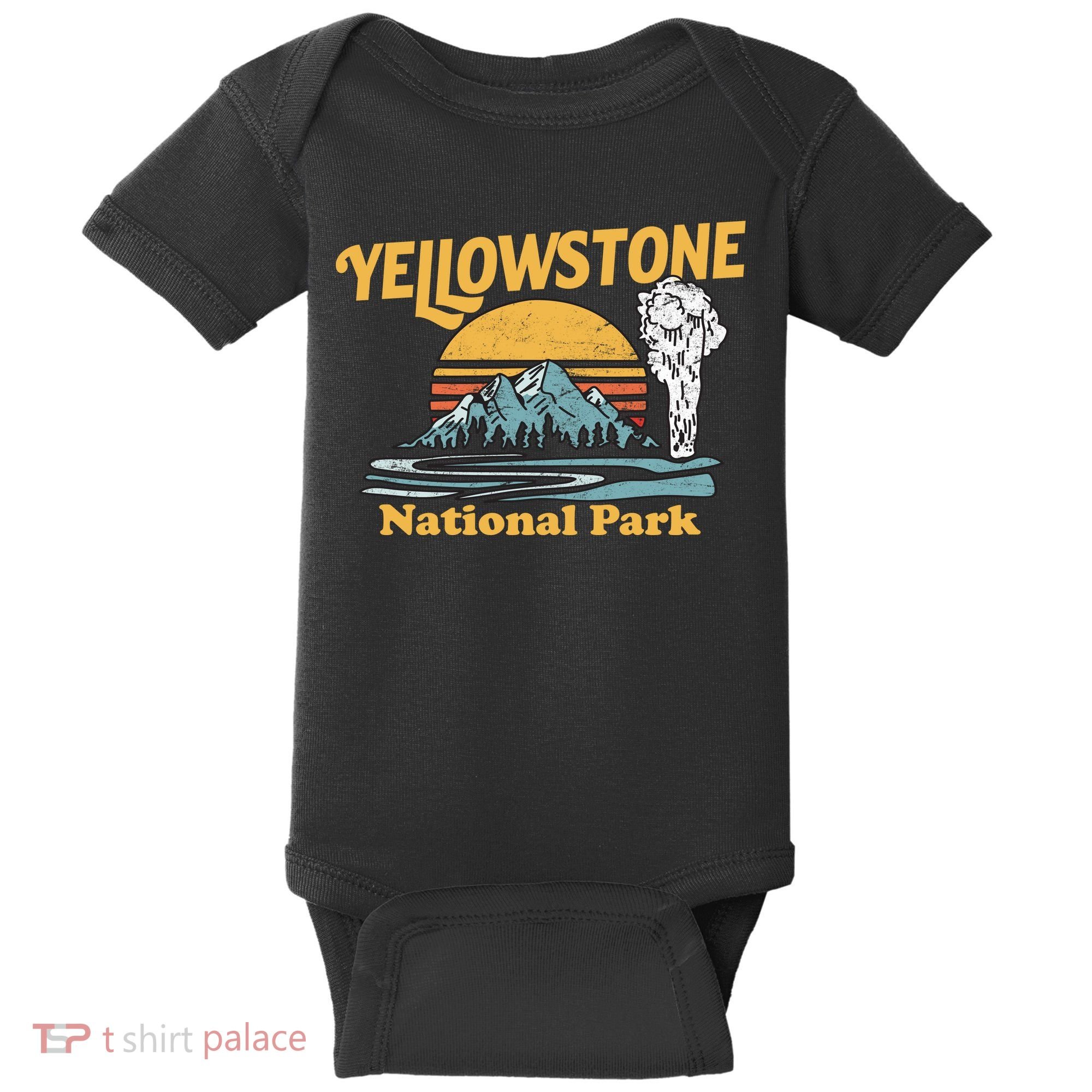 Yellow Stone Park Retro Baby Bodysuit