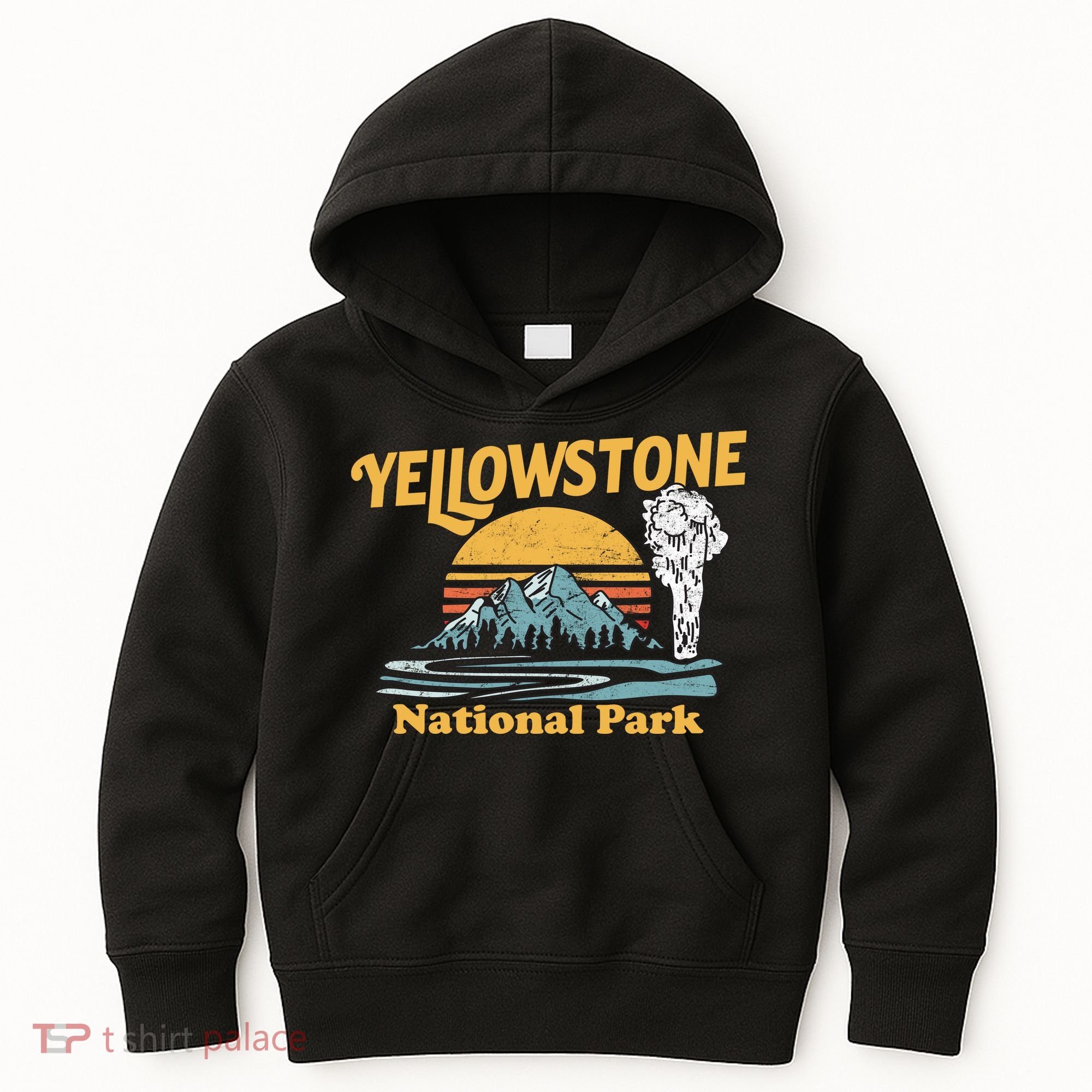 Yellow Stone Park Retro Kids Hoodie