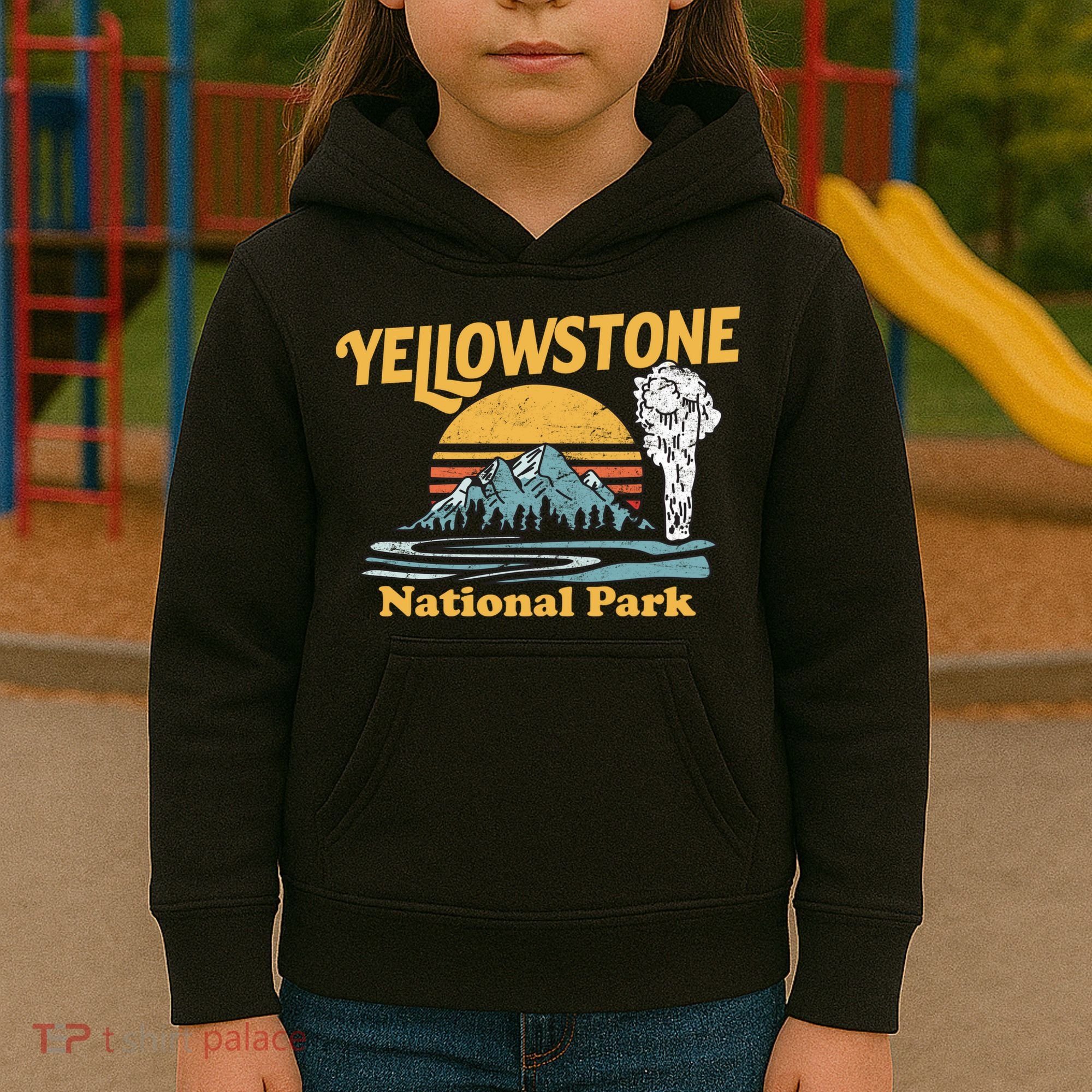 Yellow Stone Park Retro Kids Hoodie