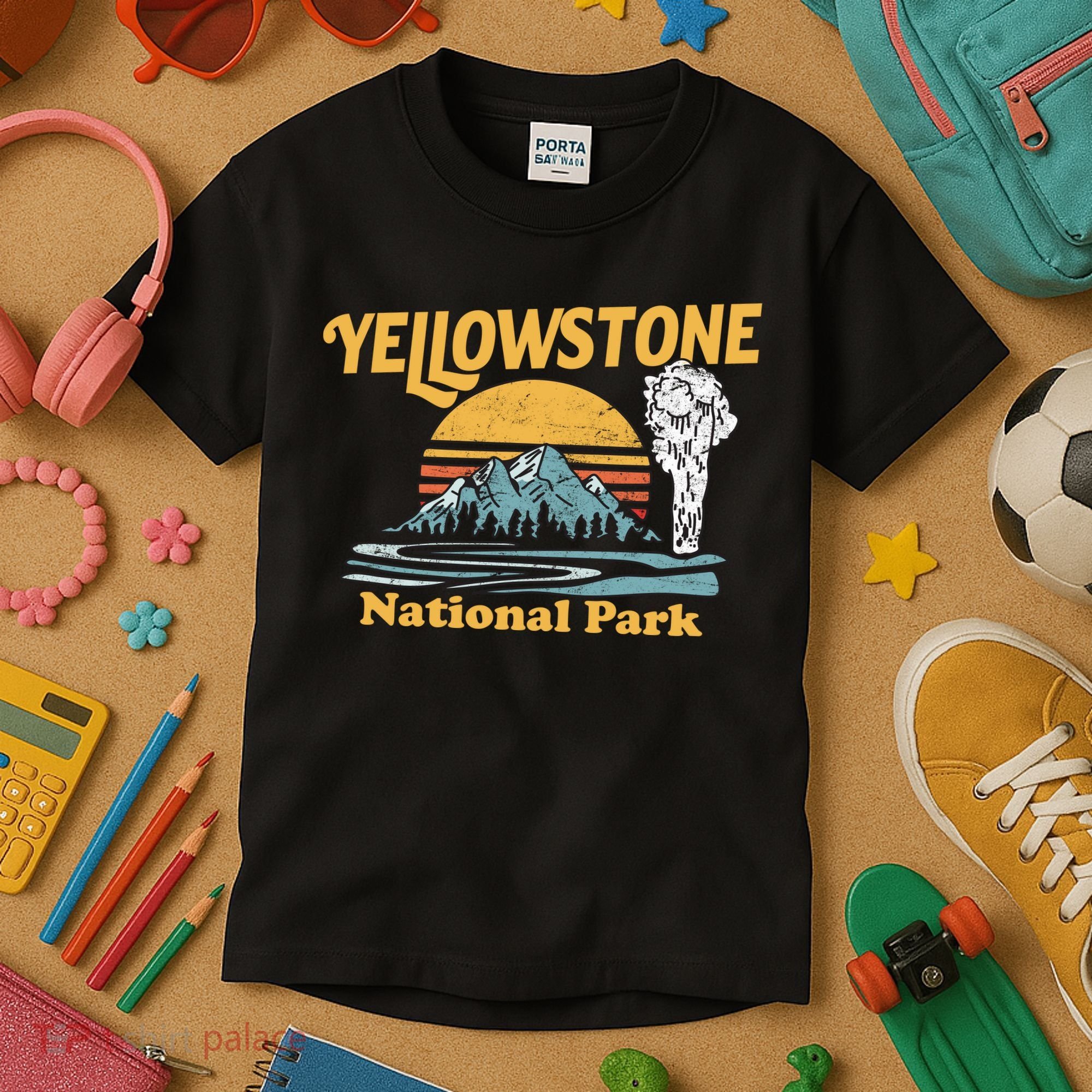 Yellow Stone Park Retro Kids T-Shirt