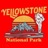 Yellow Stone Park Retro Santa Hat thumb 1