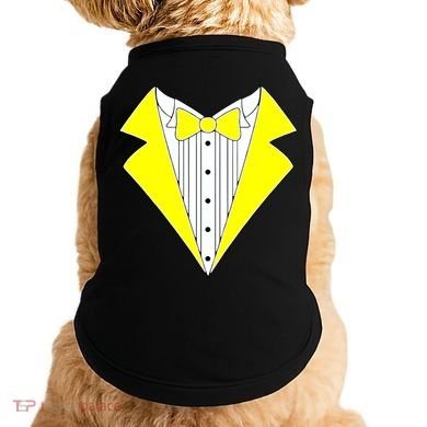 Yellow Tuxedo Tux Wedding Doggie Tank