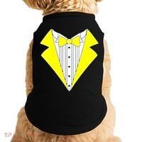 Yellow Tuxedo Tux Wedding Doggie Tank thumb 0
