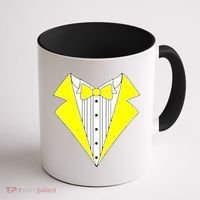 Yellow Tuxedo Tux Wedding Coffee Mug thumb 1