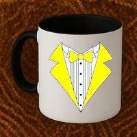 Yellow Tuxedo Tux Wedding Coffee Mug thumb 2
