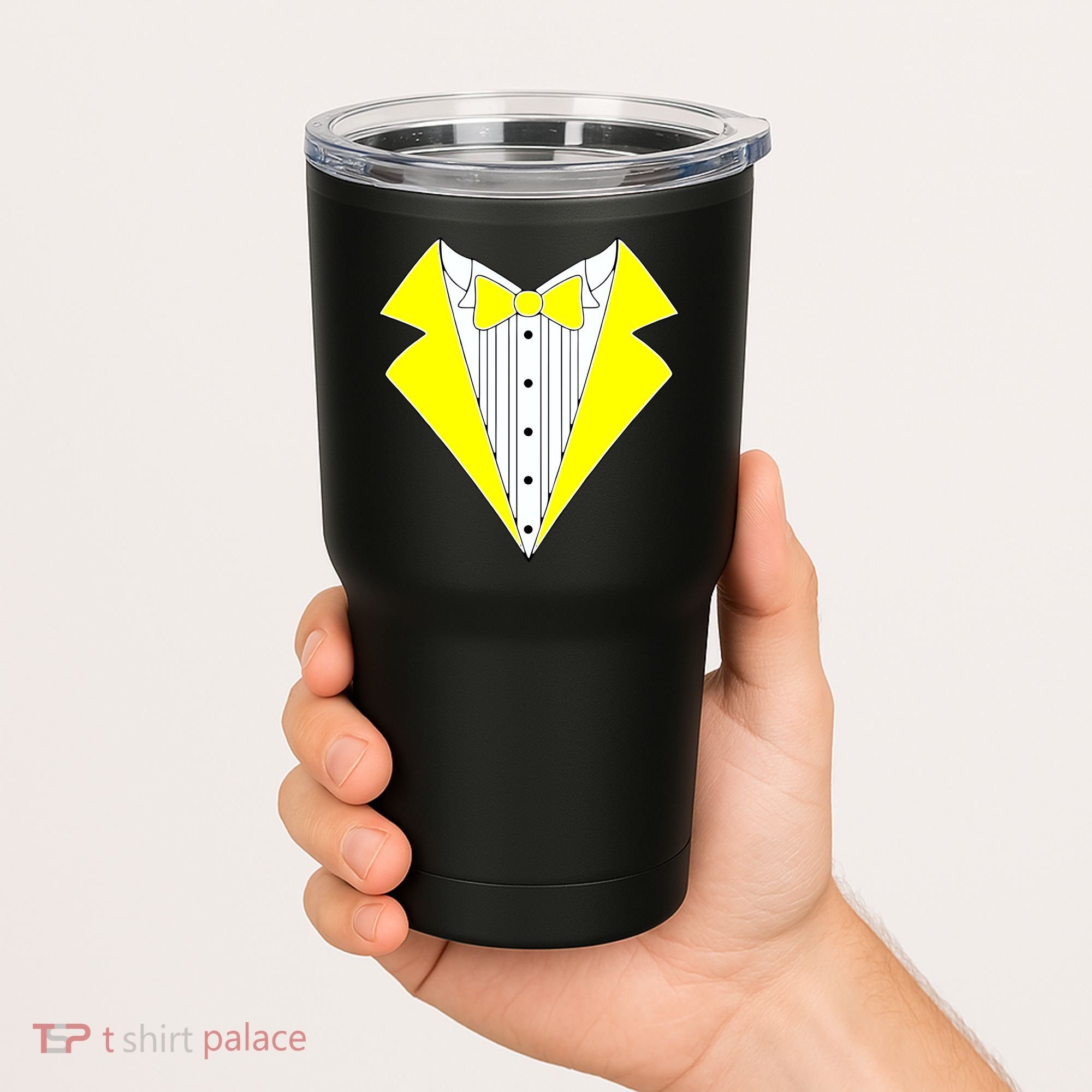 Yellow Tuxedo Tux Wedding Tumbler