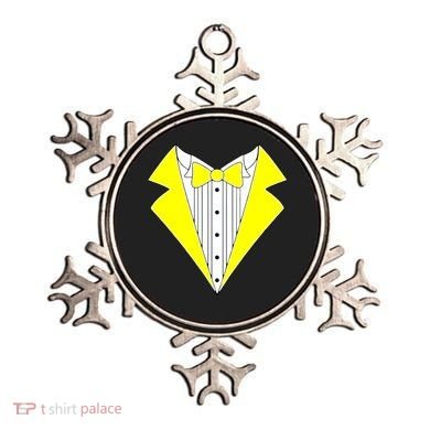 Yellow Tuxedo Tux Wedding Ornament