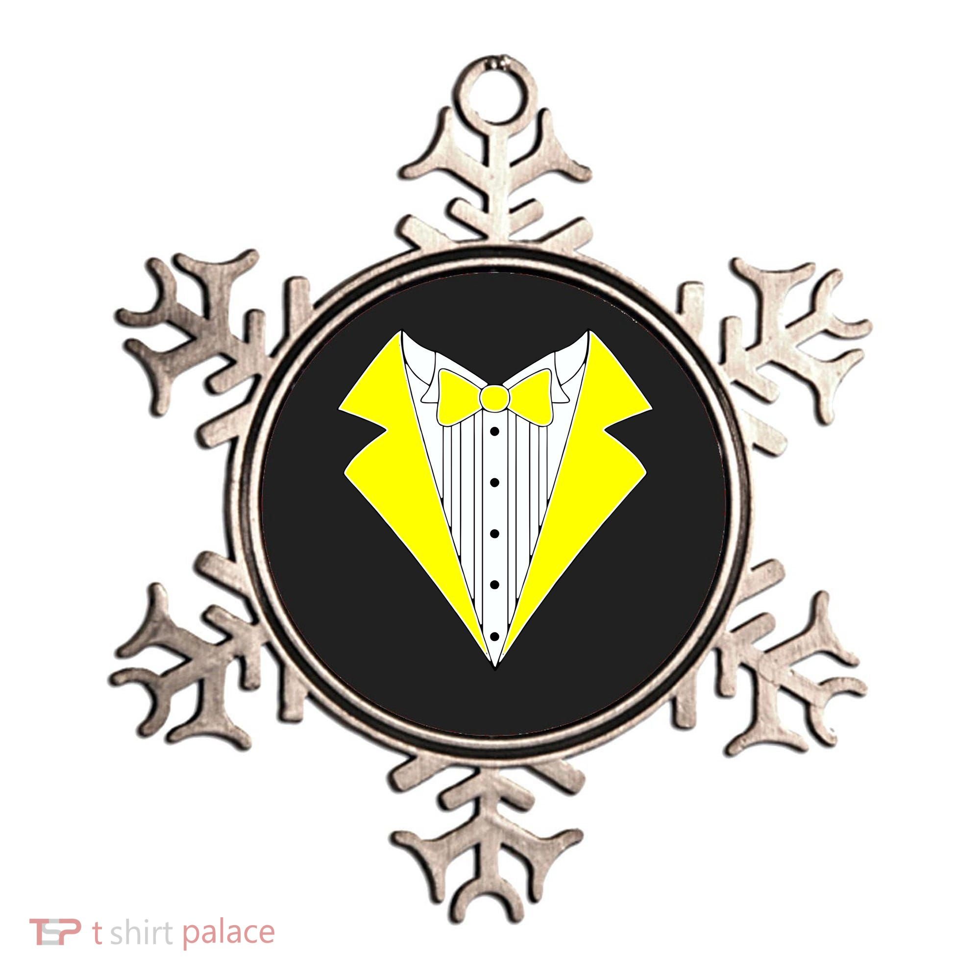 Yellow Tuxedo Tux Wedding Ornament