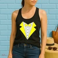 Yellow Tuxedo Tux Wedding Women's Tank Top thumb 2