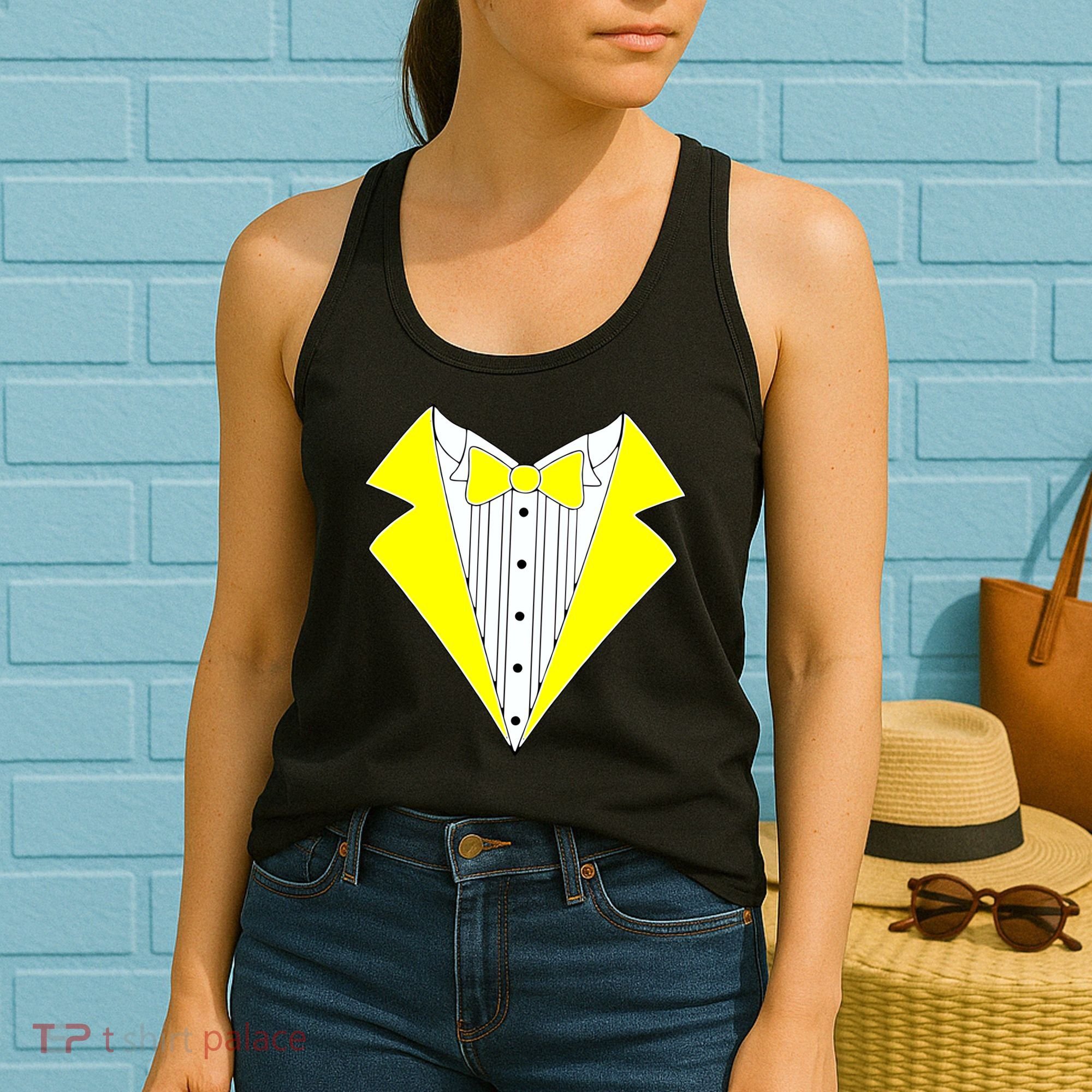 Yellow Tuxedo Tux Wedding Women's Tank Top