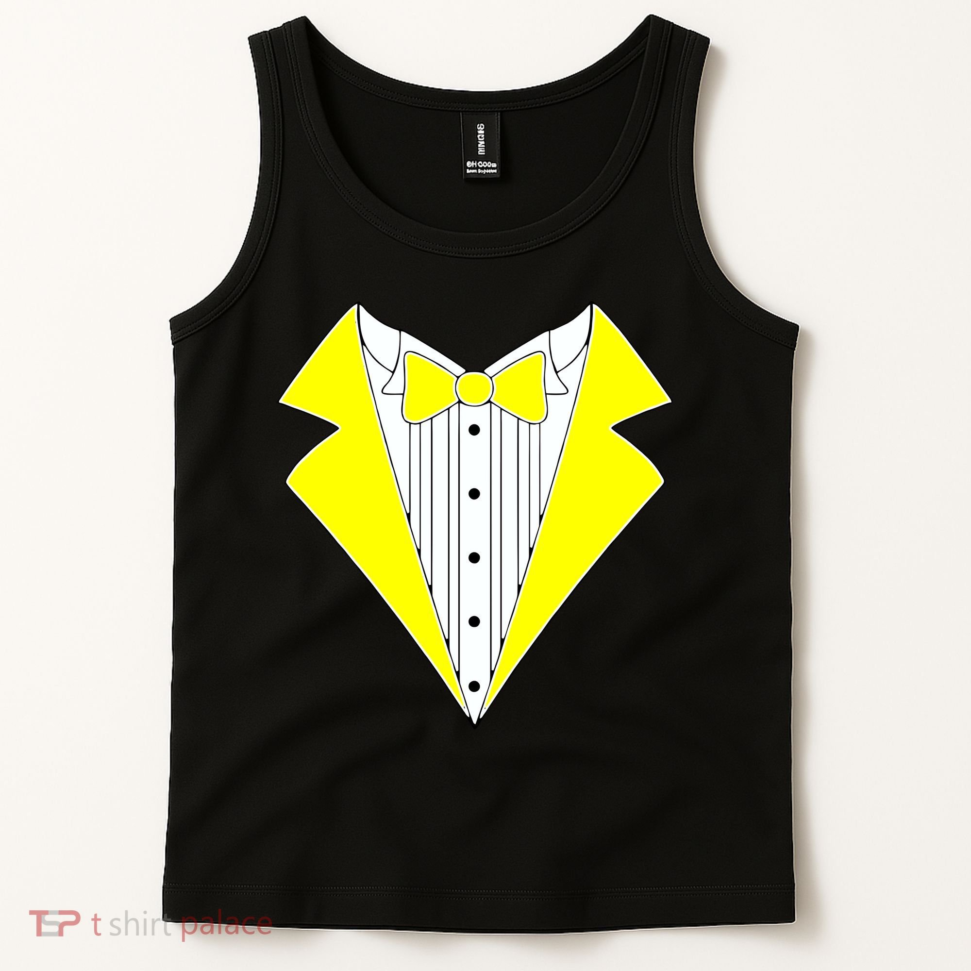 Yellow Tuxedo Tux Wedding Tank Top