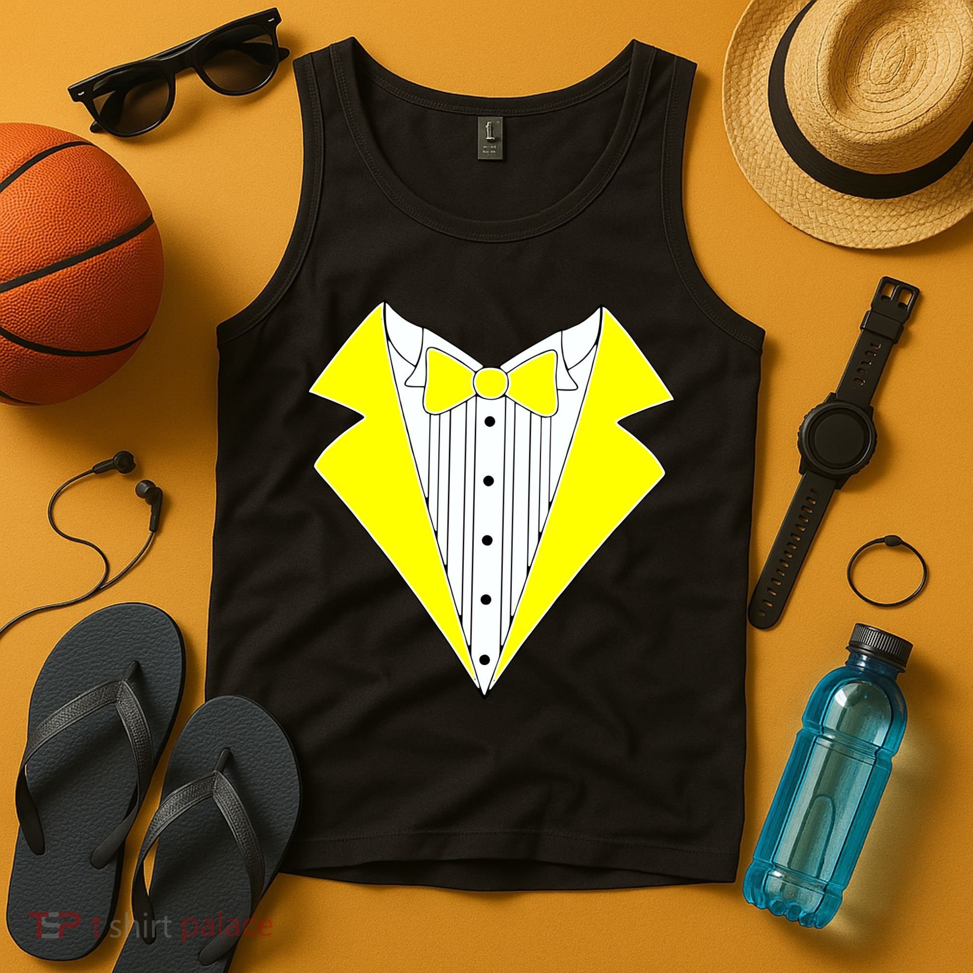 Yellow Tuxedo Tux Wedding Tank Top