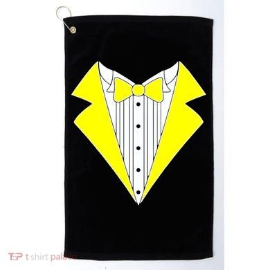 Yellow Tuxedo Tux Wedding Golf Towel