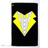 Yellow Tuxedo Tux Wedding Golf Towel thumb 0