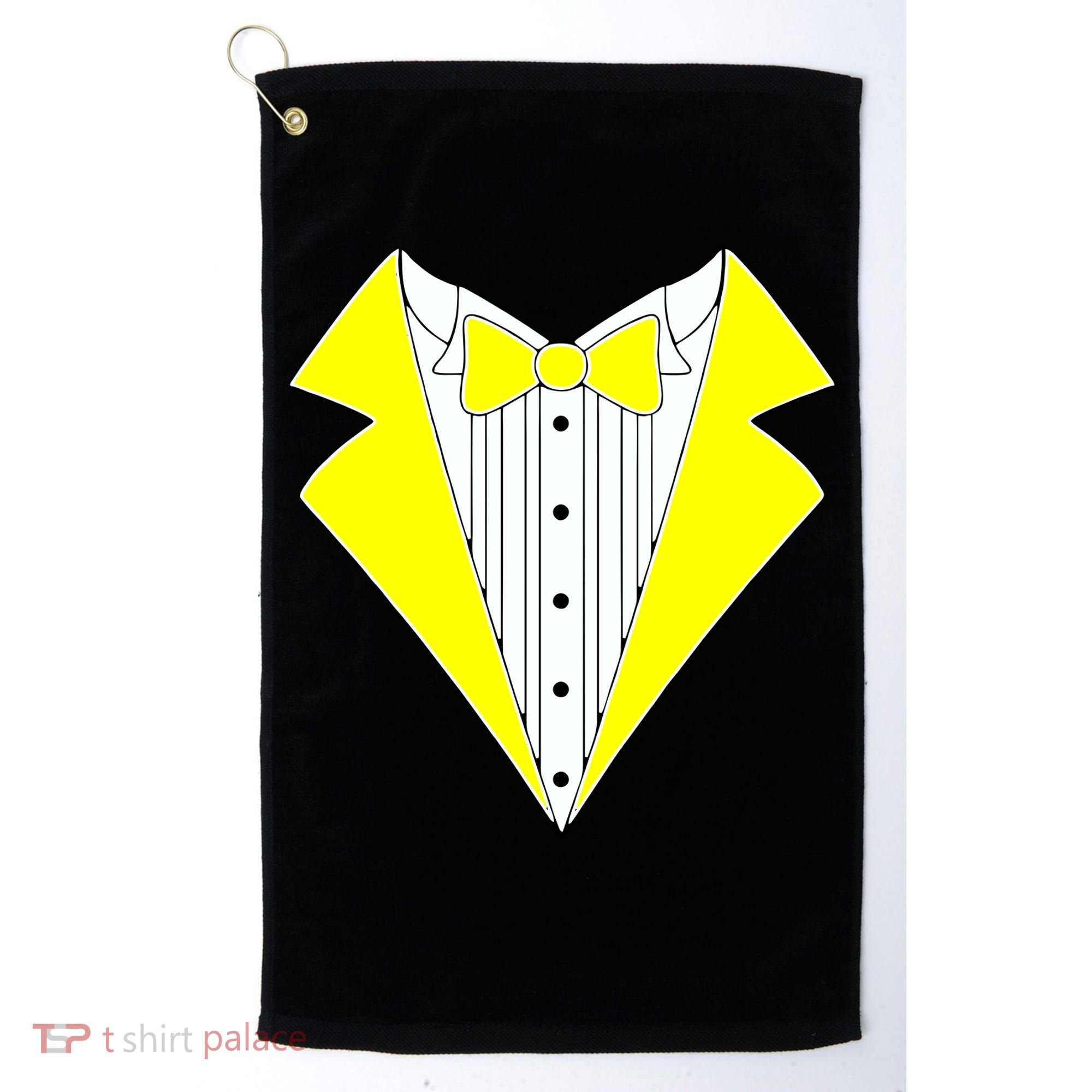 Yellow Tuxedo Tux Wedding Golf Towel