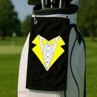 Yellow Tuxedo Tux Wedding Golf Towel thumb 2