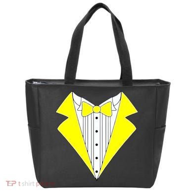 Yellow Tuxedo Tux Wedding Tote Bag