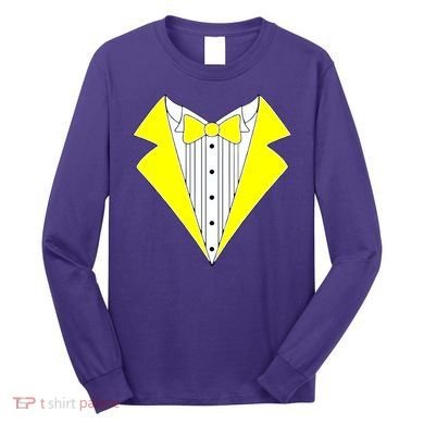 Yellow Tuxedo Tux Wedding Long Sleeve Shirt