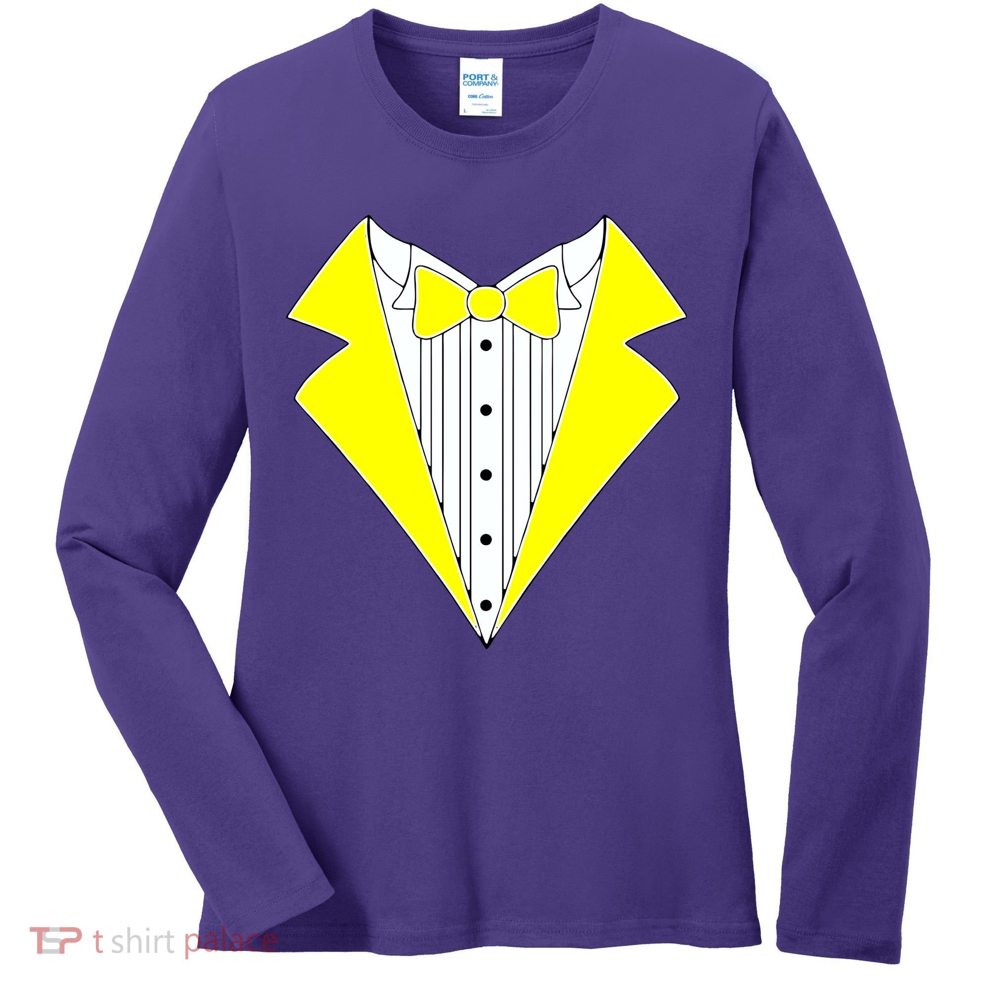 Yellow Tuxedo Tux Wedding Women's Long Sleeve Shirt