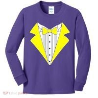 Yellow Tuxedo Tux Wedding Kids Long Sleeve Shirt thumb 0
