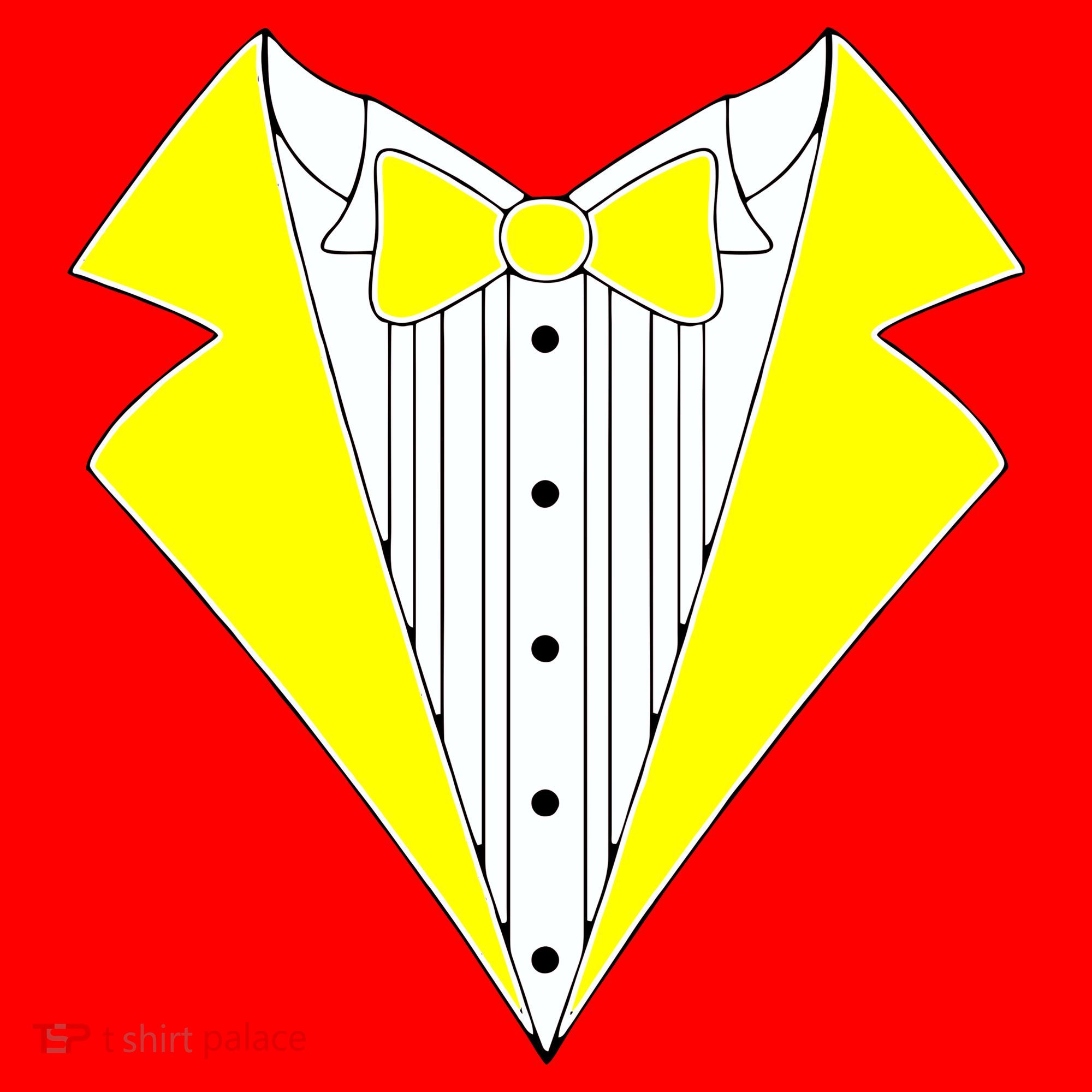 Yellow Tuxedo Tux Wedding Santa Hat