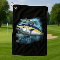 Yellowfin Tuna Swim Golf Towel thumb 1