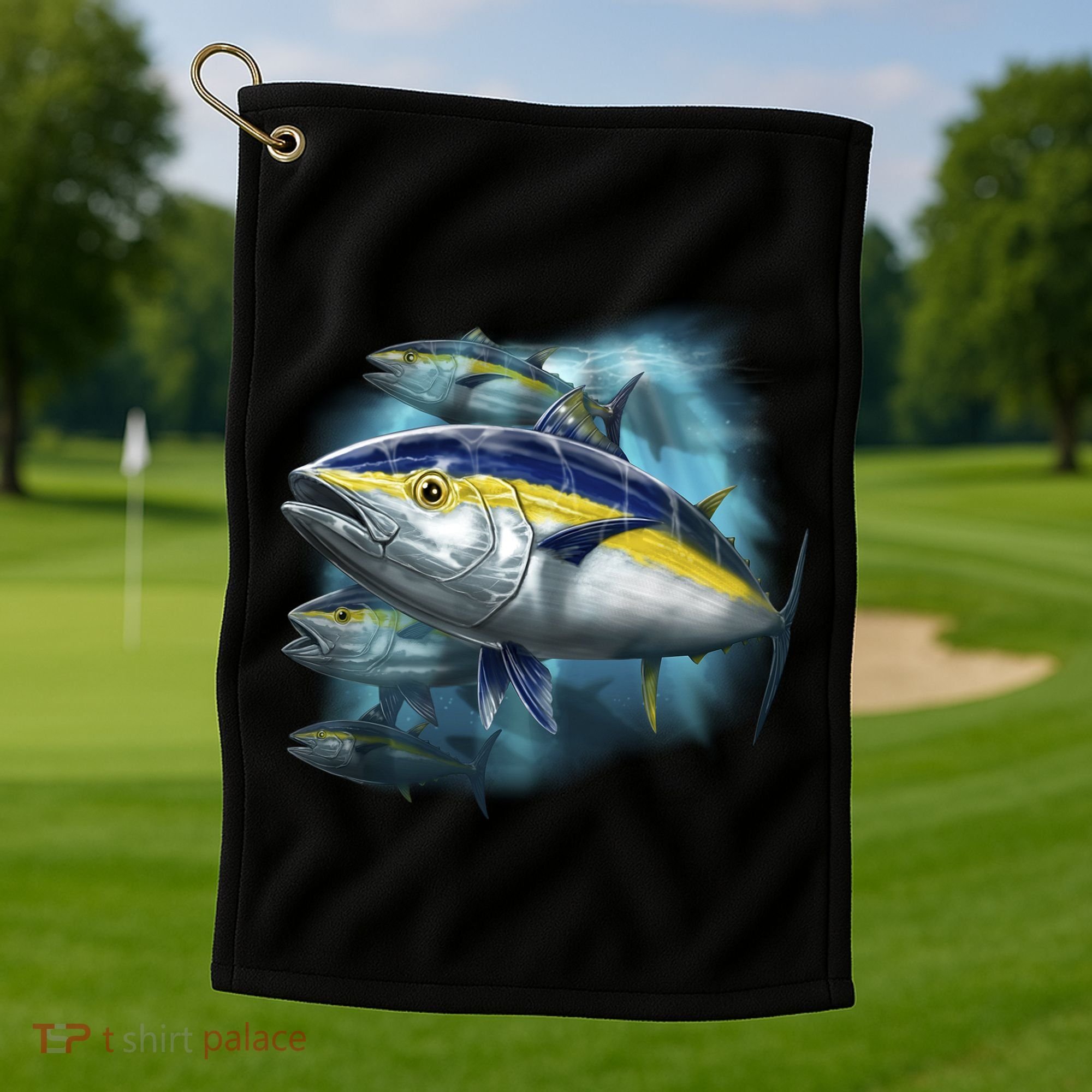 Yellowfin Tuna Swim Golf Towel