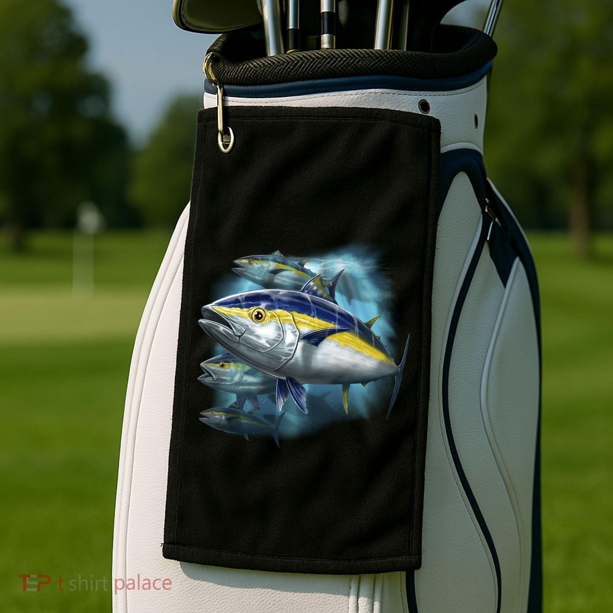 Yellowfin Tuna Swim Golf Towel