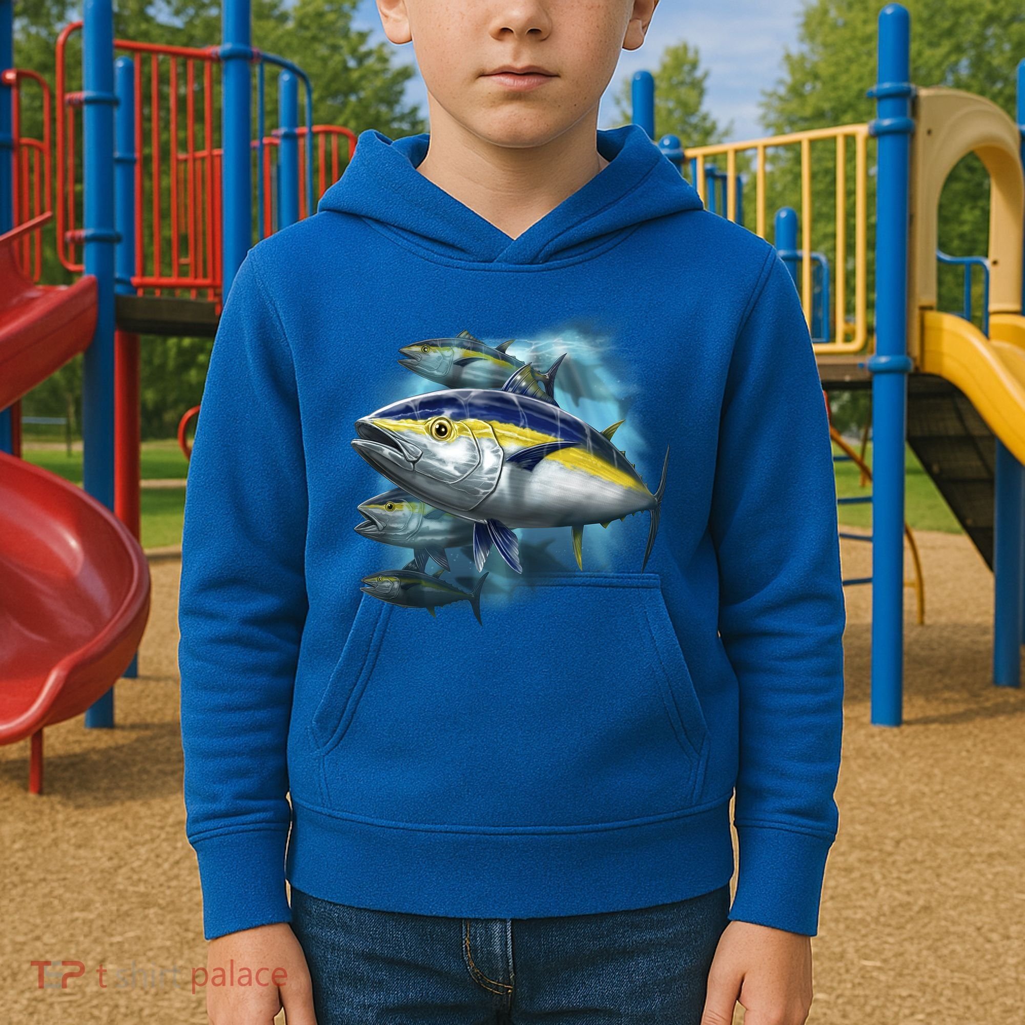 Yellowfin Tuna Swim Kids Hoodie