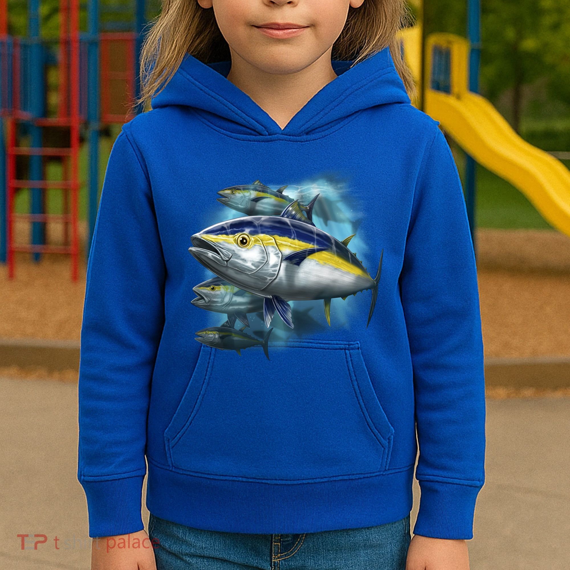 Yellowfin Tuna Swim Kids Hoodie