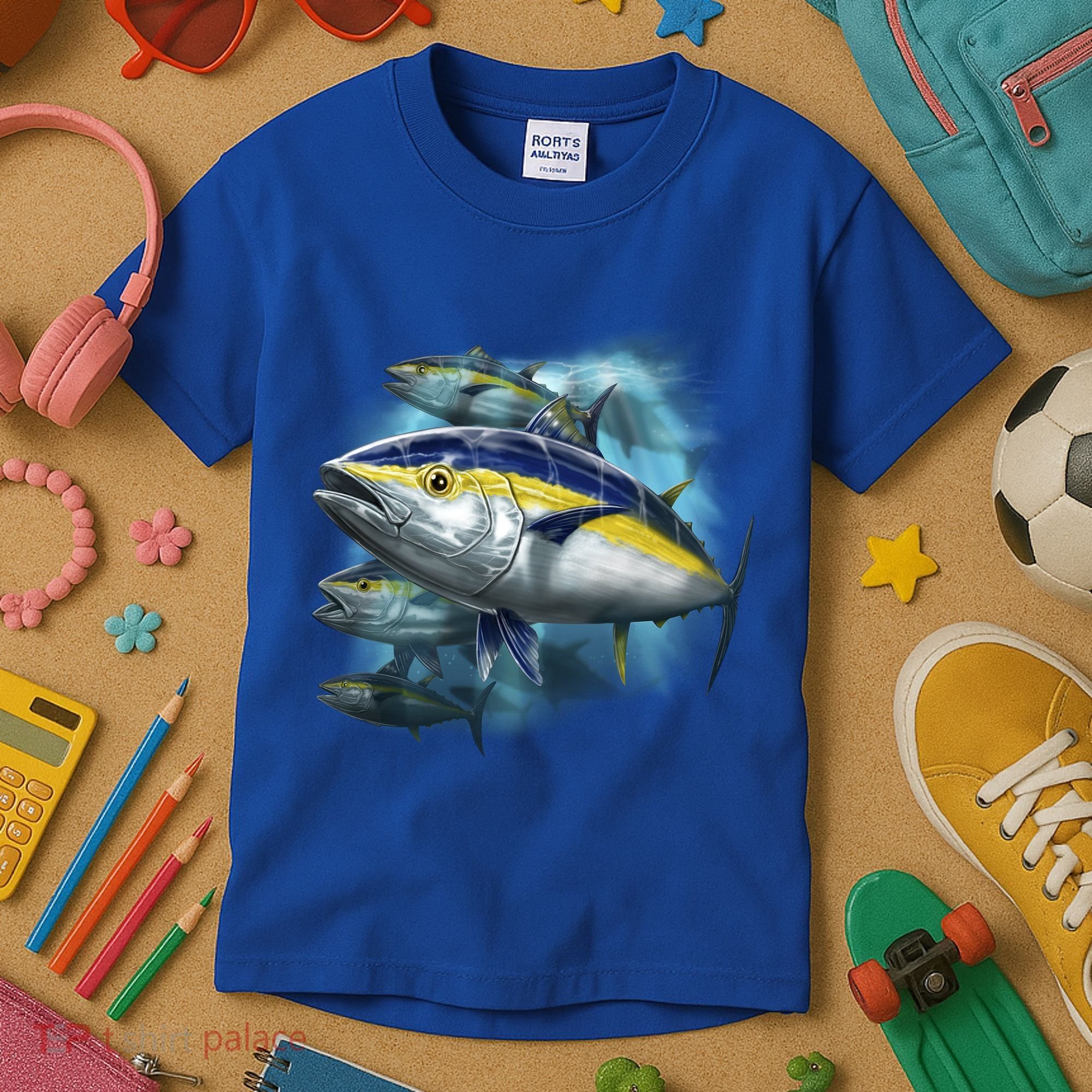 Yellowfin Tuna Swim Kids T-Shirt