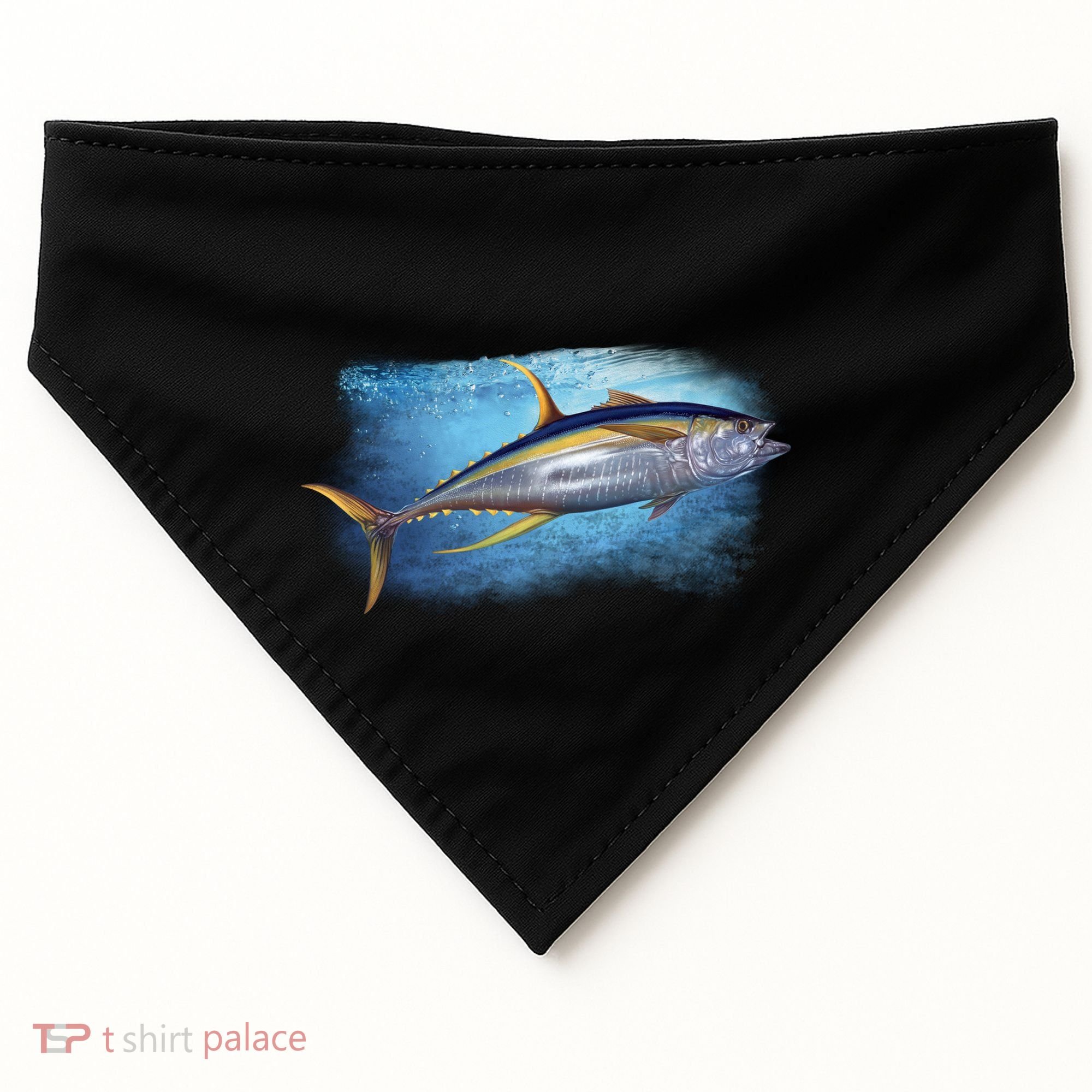 Yellowfin Tuna Swimming USA-Made Doggie Bandana