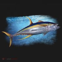 Yellowfin Tuna Swimming Button thumb 1