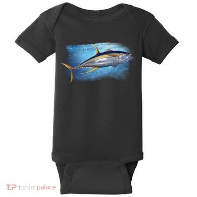 Yellowfin Tuna Swimming Baby Bodysuit