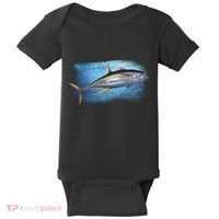 Yellowfin Tuna Swimming Baby Bodysuit thumb 0