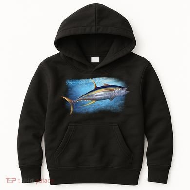 Yellowfin Tuna Swimming Kids Hoodie