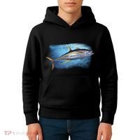 Yellowfin Tuna Swimming Kids Hoodie thumb 4