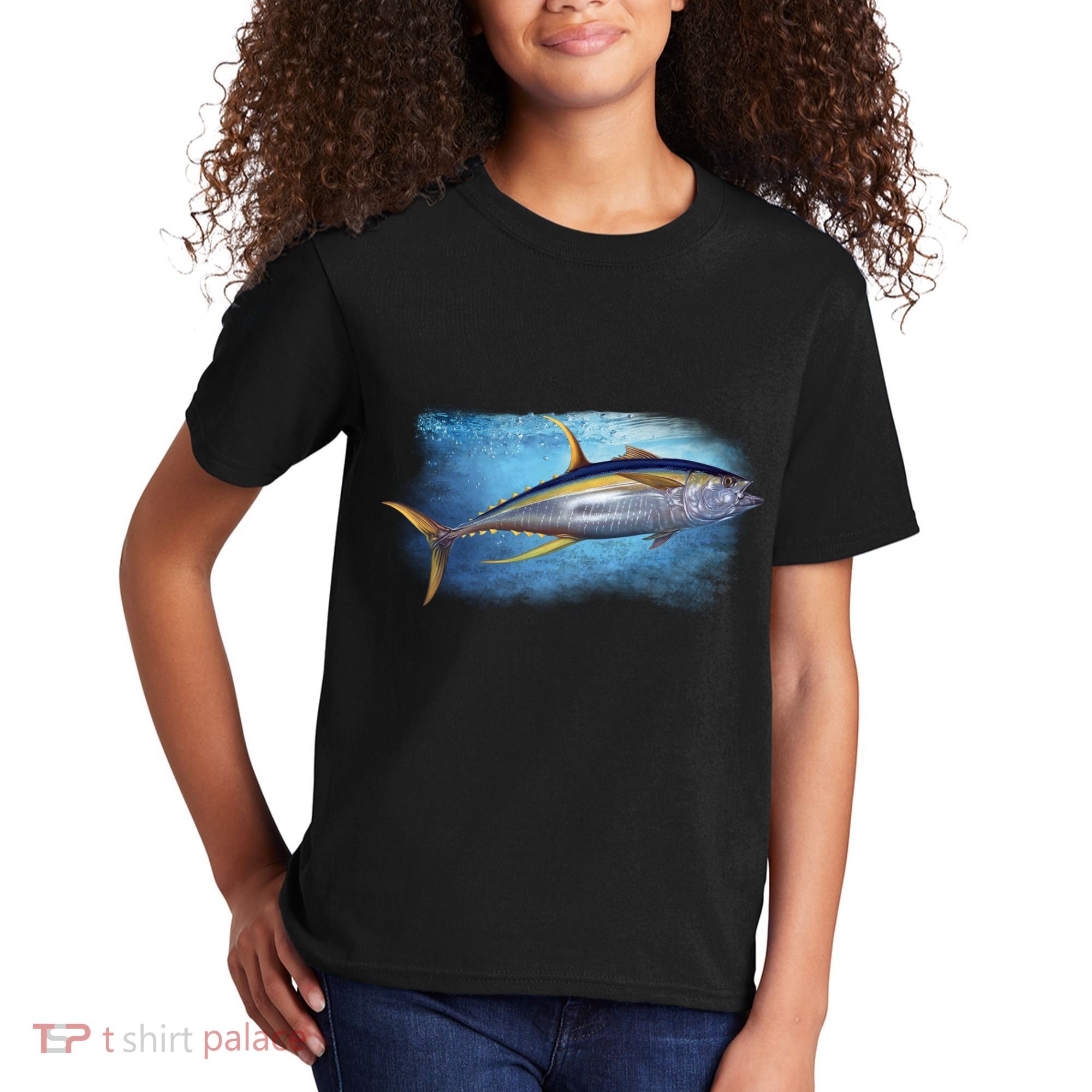 Yellowfin Tuna Swimming Kids T-Shirt