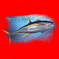 Yellowfin Tuna Swimming Santa Hat thumb 1