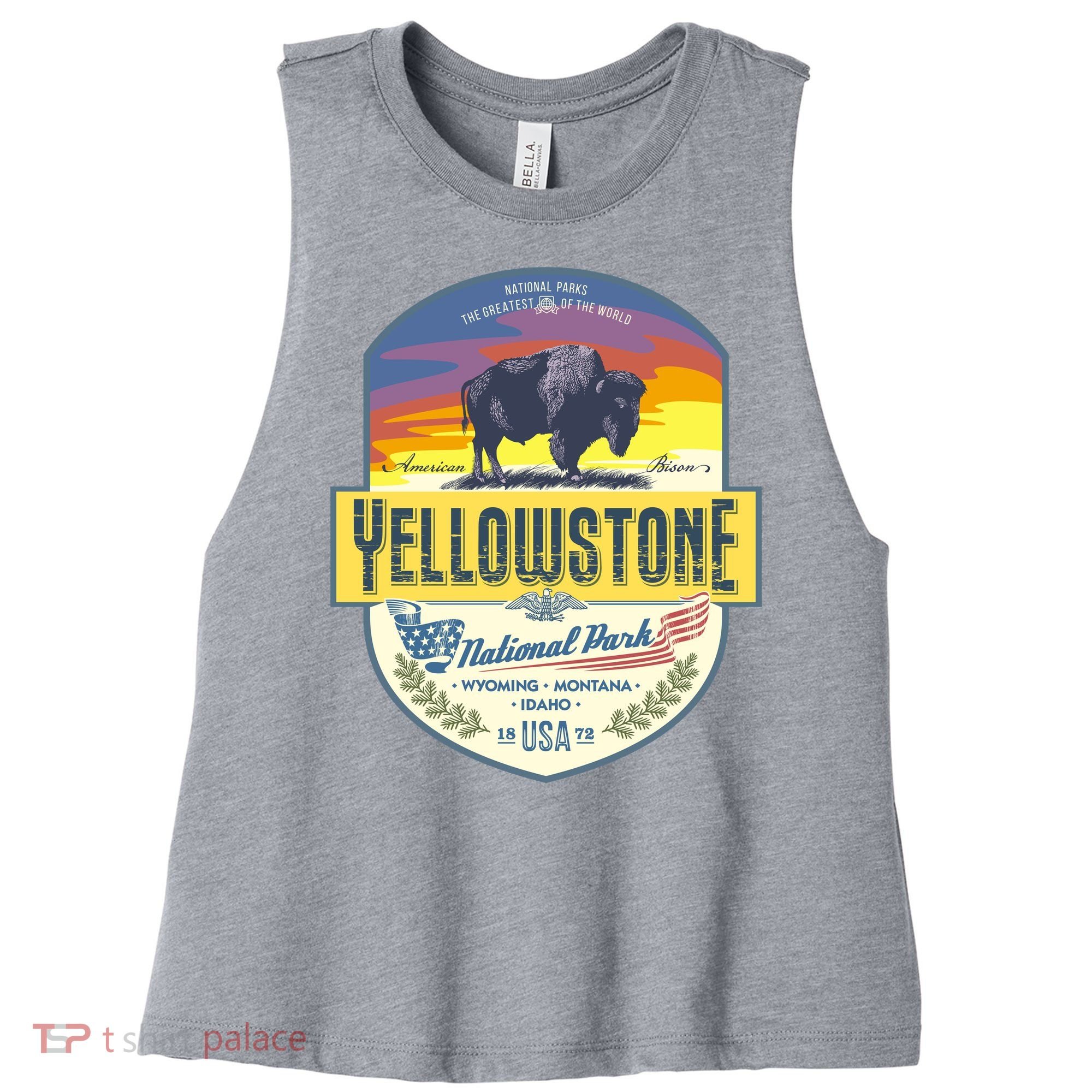 Yellowstone National Park Women's Racerback Cropped Tank
