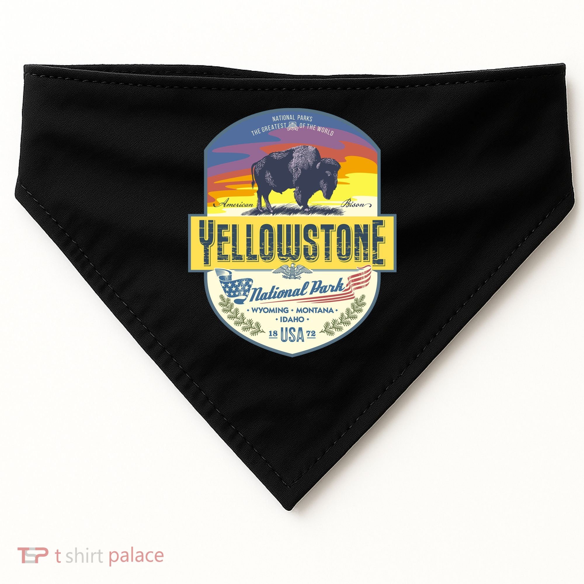 Yellowstone National Park USA-Made Doggie Bandana