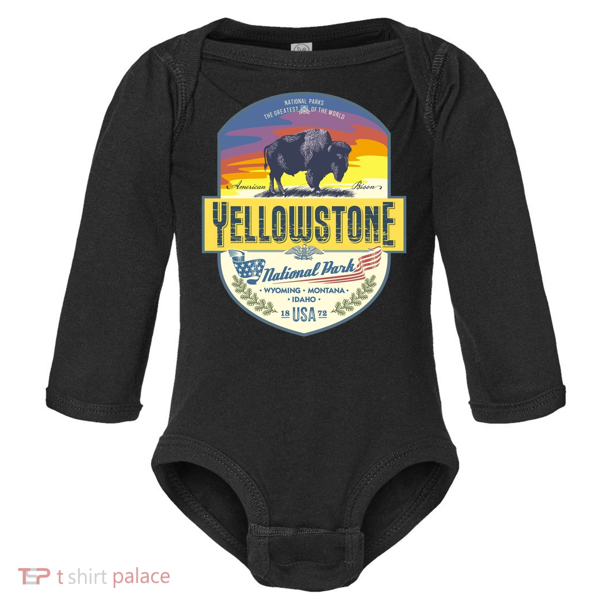 Yellowstone National Park Baby Long Sleeve Bodysuit