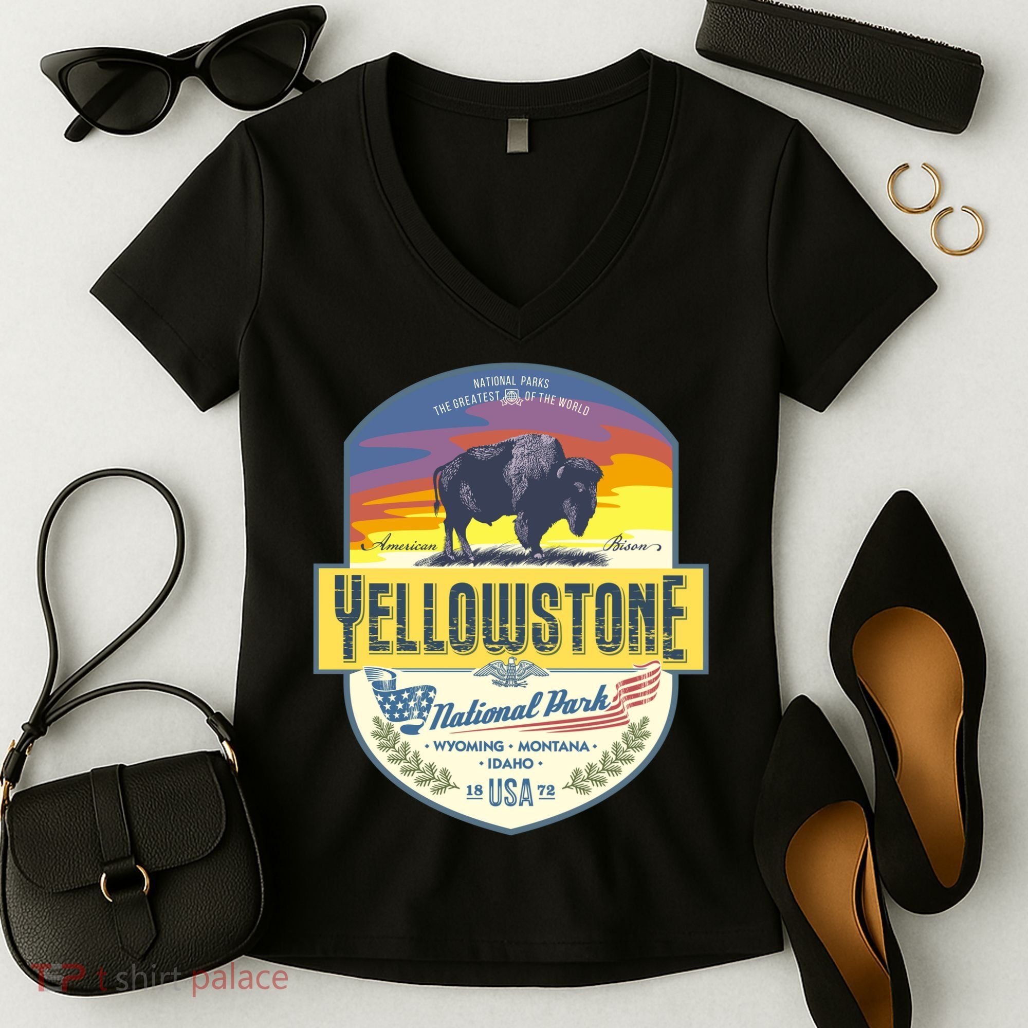 Yellowstone National Park Women's V-Neck T-Shirt
