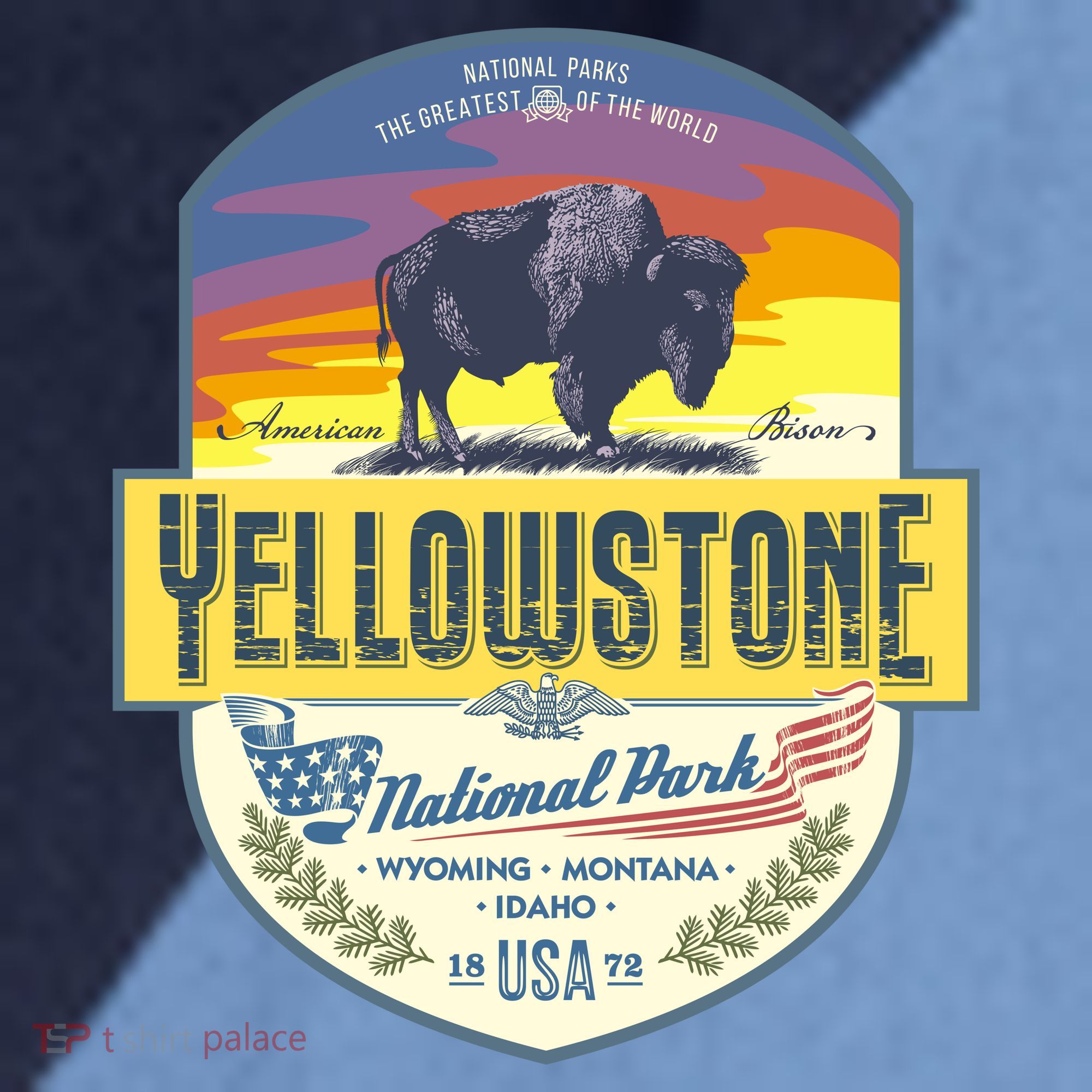 Yellowstone National Park Raglan Baseball Sleeve Shirt