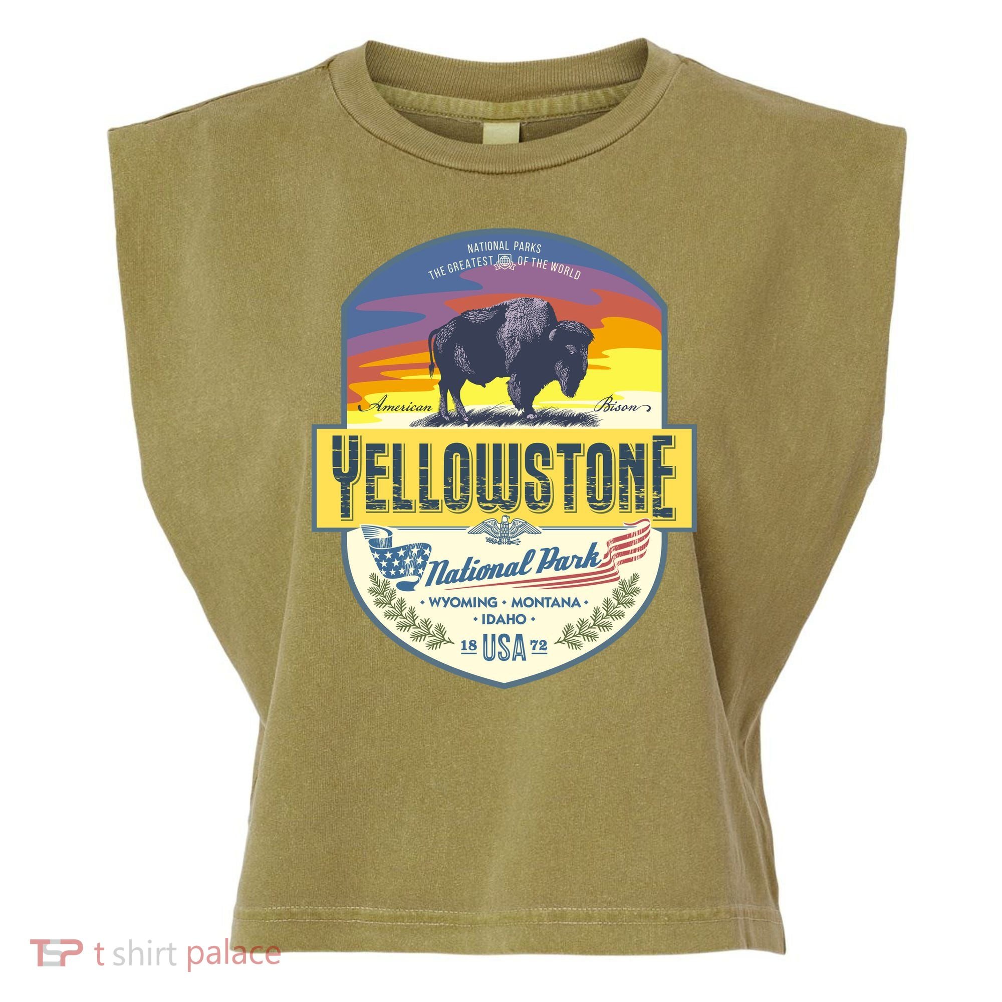 Yellowstone National Park Garment-Dyed Women's Muscle Tee